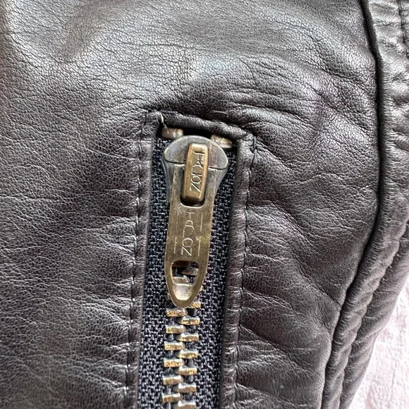 Vintage Black Leather Jacket Saks Fifth Avenue USA Talon Zip Men’s L